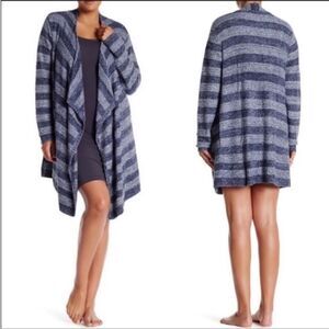 Barefoot Dreams Women Bamboo Chic Lite Calypso Waterfall Cardigan Blue Size S/M